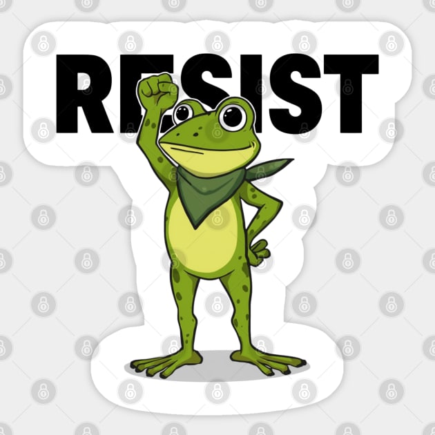 Resist-Frog Sticker by Creatifly Graphic Tees